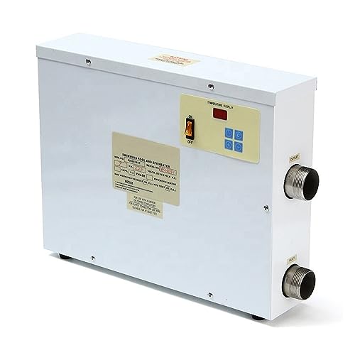 Pool-Whirlpool-Heizung Warmwasserbereiter, 9 kW, elektrischer Pool- und Whirlpool-Badheizkörper, Warmwasserbereiter, Poolzubehör mit konstanter Temperatur von JVDDI