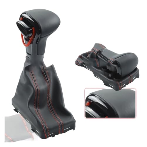 JVEIWAD Automatischer Automatischer Schaltknauf, Kompatibel Mit Audi A4 B8 A5 Q5 2010 2011 2012 2013 2014. Schaltknaufmanschette(Black-Red Line) von JVEIWAD