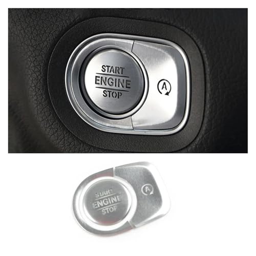 JVEIWAD Start Engine Stop Tasten Pailletten Dekoration Abdeckung Trim 3 Stück kompatibel mit Mercedes kompatibel mit Benz W167 GLE GLS G Klasse 2019–2020 Aluminiumlegierung(Silver) von JVEIWAD