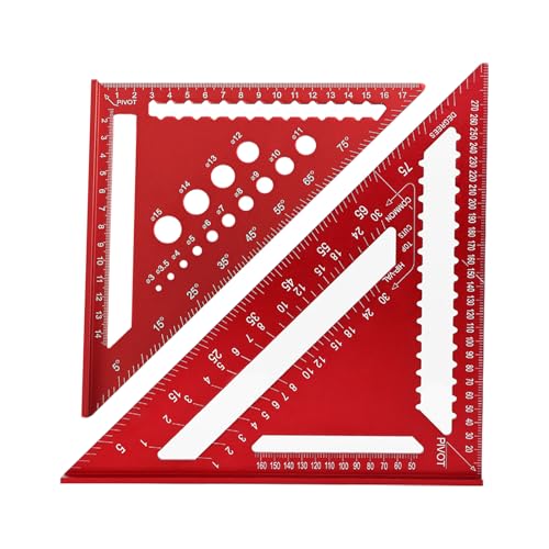 JVHLOV 2 Stück Zimmermannswinkel, 7 Zoll und 12 Zoll Dreieck Winkelmesser, Layout Messwerkzeug für Holzarbeiten, Aluminiumlegierung Multifunktional Zimmermannswinkel JVHLOV 2 Stück Zimmermannswinkel, 7 Zoll und 12 Zoll Dreieck Winkelmesser, Layout Messwerkzeug für Holzarbeiten, Aluminiumlegierung Multifunktional Zimmermannswinkel von JVHLOV