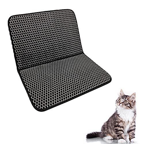 JVHLOV 70 x 55 cm Faltbar Katzenklo Matte, Katzenklo Vorleger Wasserdichte Doppelte Schichte Entwurf Bienenwabe Matte, Leicht zu Reinigen Katzenklo Unterleger von JVHLOV