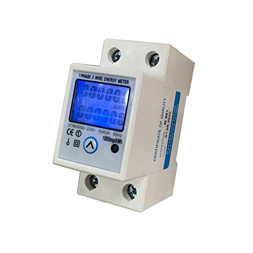 JVJ 230V 5-80A Wechselstromzähler Stromzähler Energiezähler Electric Meter Digital rücksetzbare Hintergrundbeleuchtung Wattmeter 1 Phasig einphasig elektrische Schienenmontage 50Hz LCD DIN von JVJ