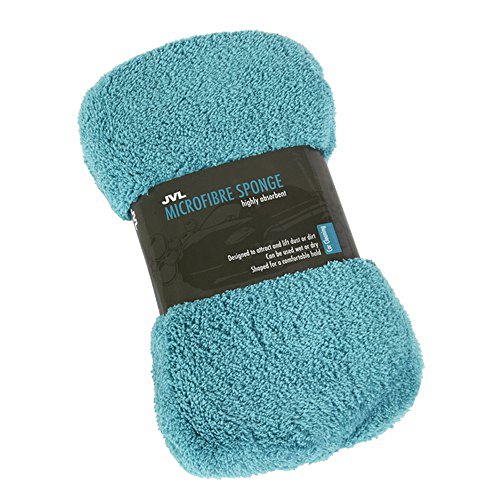 JVL Car Care Reinigung Reihe Knochenform Schwamm, Mikrofaser, Blaugrün, 26 x 6 x 14 cm von JVL