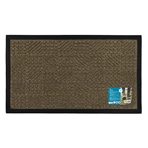 JVL Firth Tile Fußmatte, Gummi-Rückseite, 40 x 70 cm, Braun von JVL