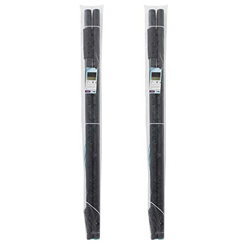 JVL Kleiderstangenpfosten mit Wäscheleine und Bodensteckdose, Dark Grey Teal, 2er-Packung von JVL
