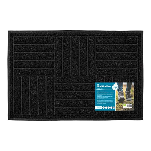 JVL Mud Grabber Spaghetti-Schaber-Fußmatte, 40 x 60 cm, Schwarz, quadratisch von JVL