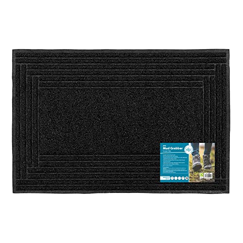 JVL Mud Grabber Fußmatte, Spaghetti-Schaber, 40 x 60 cm, schwarzer Rand von JVL