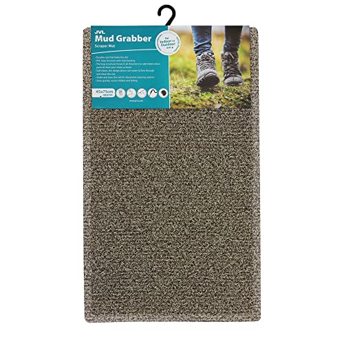 JVL Mud Grabber PVC-Fußmatte, Spaghetti-Eingang, Braun und Beige, Polyester, 45 x 75 cm (Rectangular) von JVL