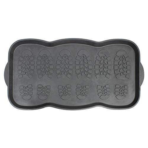 JVL Multifunktionale Gummi-Schuhabtropfschale Kofferraum Lagerung Tür Matte, Schwarz, 41x81cm von JVL