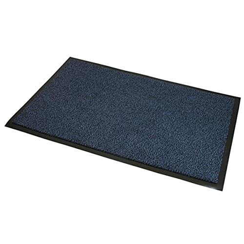 JVL Robuste, rutschfeste Bodenmatte, 80 x 60 cm, Blau/Schwarz von JVL