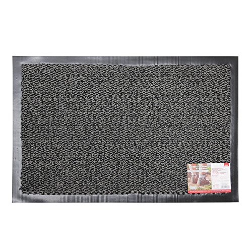 JVL Robuster Commodore Rückseite Vinyl Barrier Tür Boden Matte, 40 x 60 cm, grau, 60 x 40 x 0.5 cm von JVL