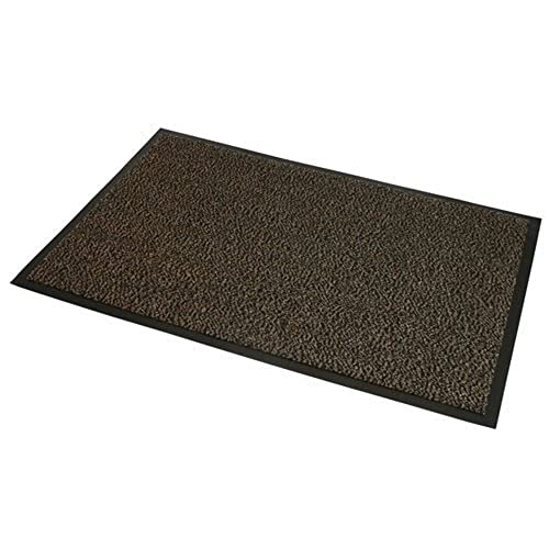 JVL Robuster rutschfeste Barrier Tür Fußmatte, 80 x 140 cm, braun/schwarz von JVL