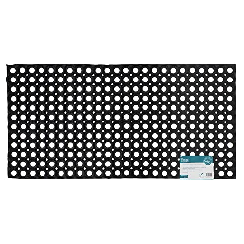 JVL Rondo Gummi Ring strapazierfähig Outdoor Contract Fußmatte, 50 x 100 cm, schwarz von JVL
