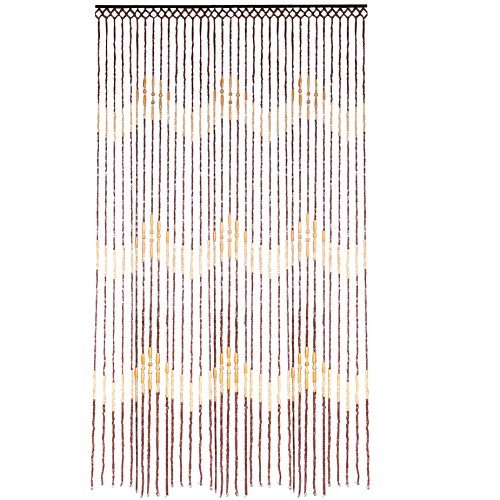 JVL Tuscany Waves Design Hanging Wooden Beaded Door Curtain Screen, 90 x 180 cm by JVL von JVL