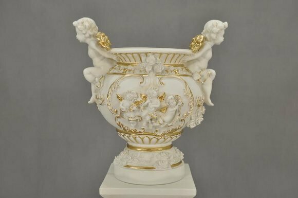 Design Blumen Topf Dekoration XXL Vase Vasen Handarbeit Deko Kelch von JVMoebel