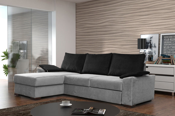 Design Ecksofa Schlafsofa Bettfunktion Couch Leder Polster Textil Sofas Neu 496 von JVMoebel