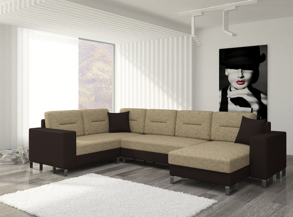 Design Ecksofa Schlafsofa Bettfunktion Couch Leder Polster Textil Sofas Neu von JVMoebel