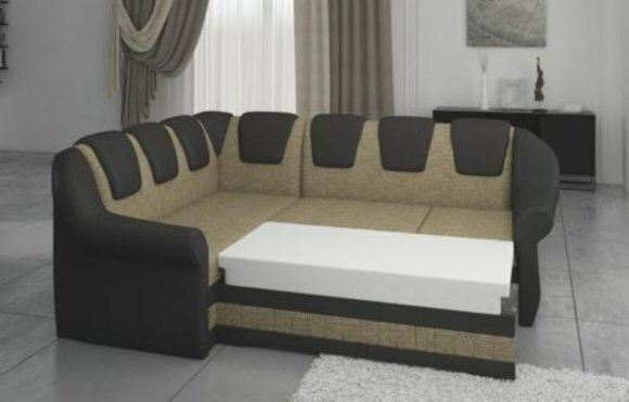 Design Ecksofa Sofa Bettfunktion Couch Schlafsofa Leder Polster Textil Sofas von JVMoebel