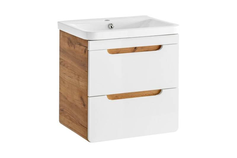 Design Waschbecken 57cm Badezimmer Waschtisch Bad Becken Hochglanz Weiß Sofort von JVMöbel