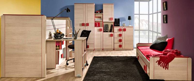 Designer Zimmer Jugend & Kinderzimmer Tisch Bett Kommode Schrank Grau Sofort von JVMöbel