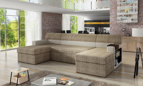 Eck Couch Polster Wohnlandschaft Ecksofa Bettkasten Bettfunktion Schlafsofa von JVMoebel