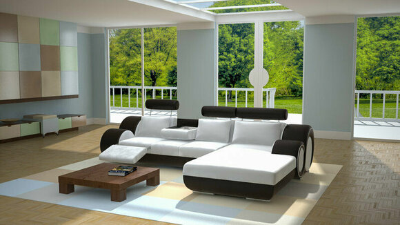 Ledersofa L-Form Couch Wohnlandschaft Ecksofa Garnitur Design Modern Sofa Sofort von JVMöbel
