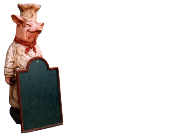 Restaurant Ständer Tafel Steak Figur Statue Skulptur Figuren Skulpturen von JVMoebel