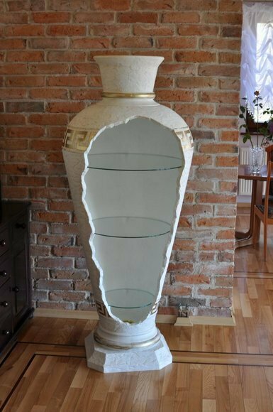 Vitrine Bar Eck Regal Glas Amphore Vase Bodenfase Schrank Vitrinen Schrank Vitrine Bar Eck Regal Glas Amphore Vase Bodenfase Schrank Vitrinen Schrank von JVMoebel