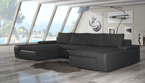 XXL Big Schlafsofa Relax Wohnzimmer Ecksofa Garnitur Polster Couch Eckgarnitur von JVMoebel