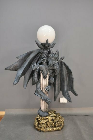 XXL Design Gothik Stehleuchte Lampe Stand Leuchte Leuchten Drachen von JVMoebel