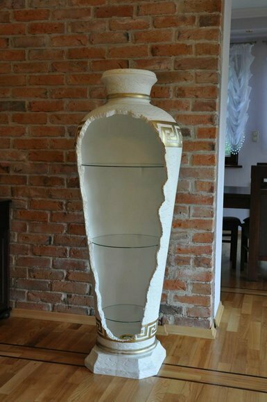 XXL Medusa Antik Stil Vitrine Bar Boden Vase Schrank Vintrinen Säule 153cm von JVMoebel