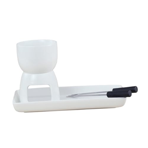 4X Schokoladenfondue-Topf-Set Schmelzen Hot Pot Bowl Set Hochzeit Dessert Snack Engagement Keramik Käsefondue-Topf Fondue-Topf-Set von JVNALwnkv