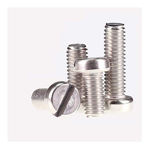 Edelstahlbolzen, Kohlenstoffstahlbolzen, Gewindebolzen 50 Stück M2.5 M3 DIN84 GB65 304 Edelstahl Schlitzschrauben Schlitznutschraube HW098 Schrauben (Farbe: 8 mm, Größe: M2.5 (50 Stück)) von JVNALwnkv