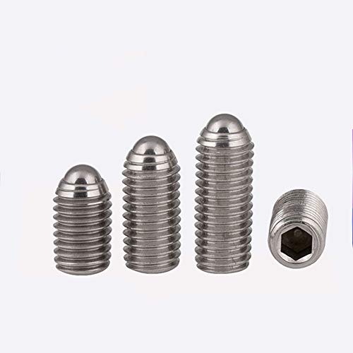 Edelstahlbolzen, Kohlenstoffstahlbolzen, Gewindebolzen M6 304 Edelstahl Kugelkopf Innensechskant Federkugelkolben Madenspitze Stellschraube YJT1113 Schrauben (Farbe: 12 mm, Größe: M6 (10 Stück)) von JVNALwnkv