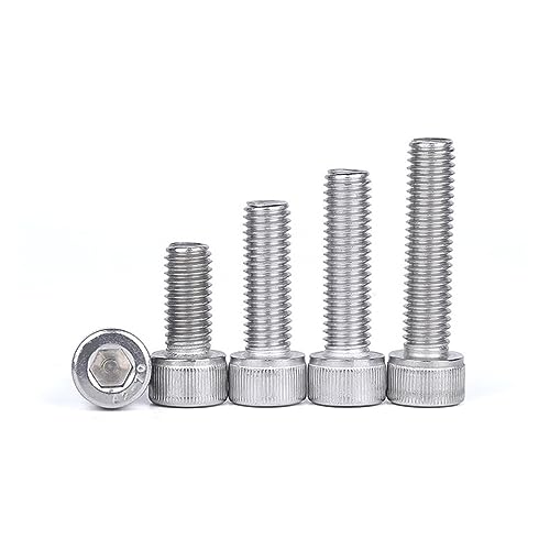 Edelstahlbolzen, Kohlenstoffstahlbolzen, Zugbolzen, 10 Stück M3 304 A2 Edelstahl Schwarz Klasse 12.9 Stahl DIN912 Sechskant Innensechskantschraube L=4-150mm Gewindebolzen (Farbe: 12 mm, Größe: M3) von JVNALwnkv