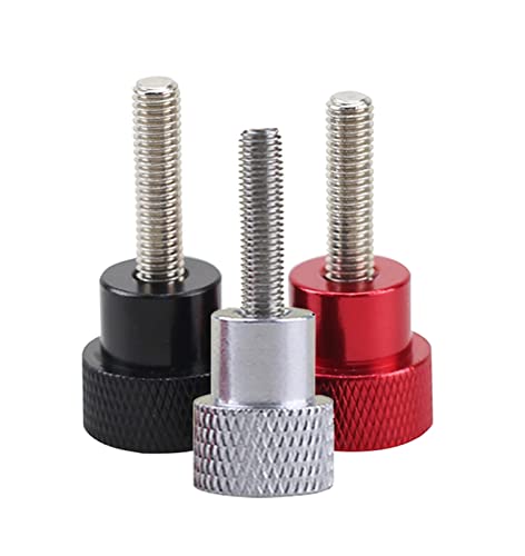 Edelstahlschraube, Rändelschrauben, 1 Stück M8 M10 Aluminiumlegierung + Edelstahl Rändelschraube Handgriffknopf Stufenbolzenschrauben Rot Schwarz Weiß von JVNALwnkv
