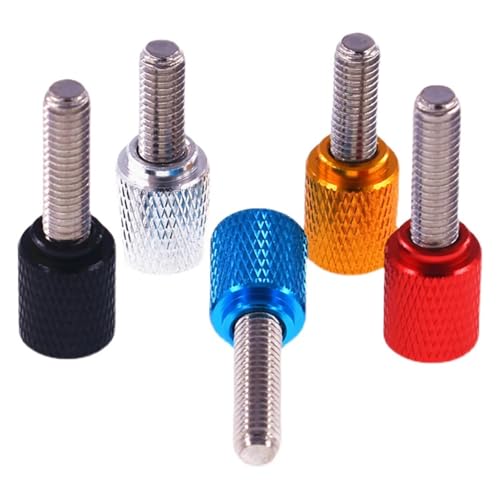 Edelstahlschraube, Rändelschrauben, 1 Stück bunte Rändelschraube M4 Aluminiumlegierung + Edelstahl Flachkopf Rändelgriffknopf Stufenmaschinenschrauben von JVNALwnkv