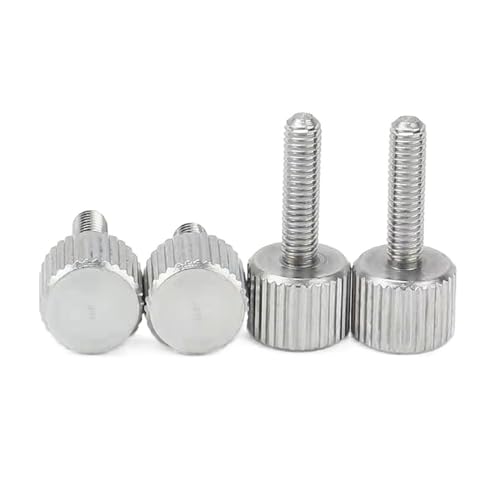 Edelstahlschraube, Rändelschrauben, 2/5 Stück M2 M2,5 M3 M4 M5 M6 304 Edelstahl Rändelschraube Flachrundkopf Handfest Rändelschraube Chassis Rändelschraube Werkzeuglos einstellen von JVNALwnkv