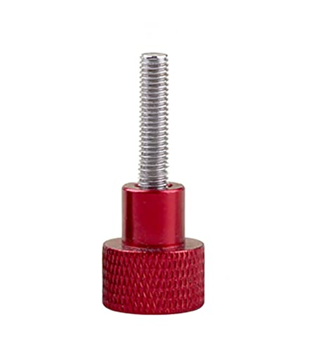 Edelstahlschraube, Rändelschrauben, 2 Stück M5 M6 Aluminiumlegierung + Edelstahl Rändelschraube Handgriffknopf Stufenbolzenschrauben Rot Schwarz Weiß von JVNALwnkv