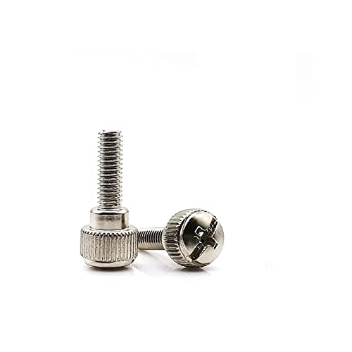 Edelstahlschraube, Rändelschrauben, 5 Stück 6#-32 M3 M4 Kohlenstoffstahl Schlitz Kreuzschlitzschraube Handfester Bolzen Rändelschraube Rändelschraube L=4-15mm for PC-Computergehäuseabdeckung von JVNALwnkv
