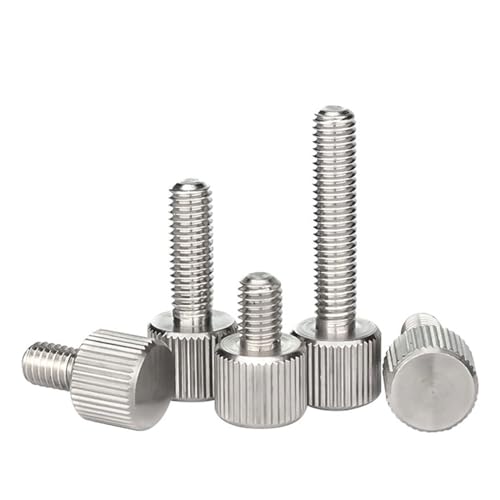 Edelstahlschraube, Rändelschrauben, M2 M2,5 M3 M4 M5 M6 M8 Rändelschrauben aus Edelstahl 304, Rändelkopf-Rändelschraube, Maschinen, Werkzeug, runde Einstellhandschraube von JVNALwnkv