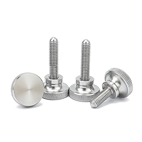 Edelstahlschraube, Rändelschrauben, M2M2.5 M3M4M5M6M8M10 304 Edelstahl-Rändelschraube for Vorhangfassaden, Glasverriegelungsschraube, Handrändelstufe, hoher Kopf, handfest anziehen, Einstellschraube von JVNALwnkv