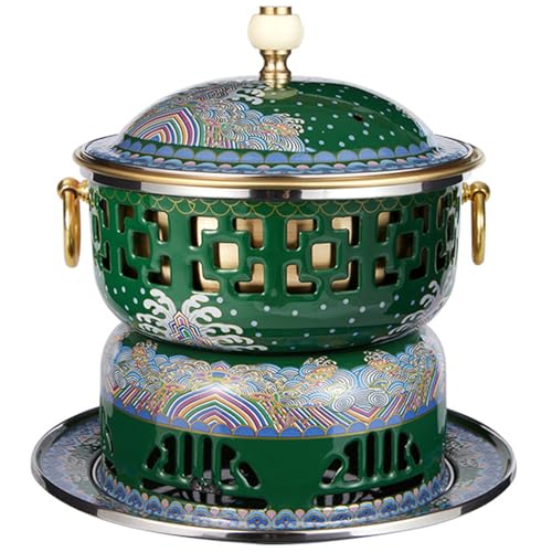 Keramik-Kochtopf, Kupfertöpfe, chinesischer Kupfer-Hot Pot, traditioneller Kupfer-Hot Pot, Edelstahl-Shabu-Shabu-Topf, Hotpot-Kochtopf(Green) von JVNALwnkv