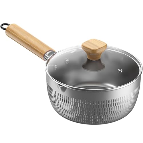 Keramik-Kochtopf, kleine Kupfertöpfe, Edelstahl-Kochtopf, japanischer Milchtopf mit Holzgriff und Glasdeckel, antihaftbeschichteter Suppentopf Keramik-Kochtopf, kleine Kupfertöpfe, Edelstahl-Kochtopf, japanischer Milchtopf mit Holzgriff und Glasdeckel, antihaftbeschichteter Suppentopf von JVNALwnkv