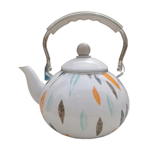 Keramik-Kochtopf, kleine Kupfertöpfe, Emaille-Teekessel, Teekanne, 3 l, dekorativer, stilvoller Wasserkocher for den Herd, Blatt-Emaille-Topf for Küchendekor, Kaffee, Tee, kaltes Wasser Keramik-Kochtopf, kleine Kupfertöpfe, Emaille-Teekessel, Teekanne, 3 l, dekorativer, stilvoller Wasserkocher for den Herd, Blatt-Emaille-Topf for Küchendekor, Kaffee, Tee, kaltes Wasser von JVNALwnkv