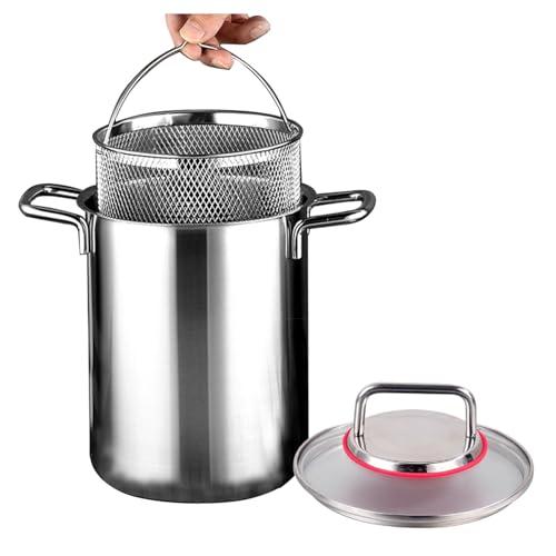 Keramik-Kochtopf, kleine Kupfertöpfe, Fritteusentopf aus Edelstahl – 3-teiliger Nudel- und Gemüsekocher, Multitöpfe for Köcheln, Kochen,(5.5L) von JVNALwnkv