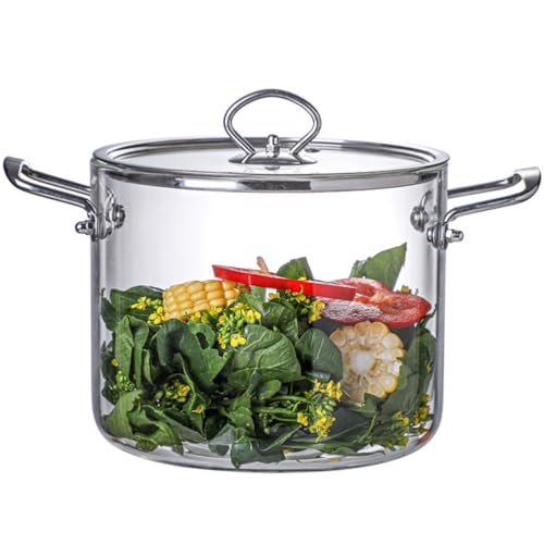 Keramik-Kochtopf, kleine Kupfertöpfe, Glastopf mit Deckel, Kochtopf aus klarem, Borosilikat-Herdtopf Griff Keramik-Kochtopf, kleine Kupfertöpfe, Glastopf mit Deckel, Kochtopf aus klarem, Borosilikat-Herdtopf Griff von JVNALwnkv