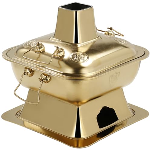 Keramik-Kochtopf, kleine Kupfertöpfe, Holzkohle-Kupfer-Hotpot, Outdoor-Shabu-Hotpot mit Deckel, dicker Kochtopf aus altem Peking Keramik-Kochtopf, kleine Kupfertöpfe, Holzkohle-Kupfer-Hotpot, Outdoor-Shabu-Hotpot mit Deckel, dicker Kochtopf aus altem Peking von JVNALwnkv