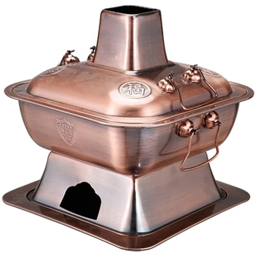 Keramik-Kochtopf, kleine Kupfertöpfe, Holzkohle-Kupfer-Hotpot, Outdoor-Shabu-Hotpot mit Deckel, dicker Kochtopf aus altem Peking Keramik-Kochtopf, kleine Kupfertöpfe, Holzkohle-Kupfer-Hotpot, Outdoor-Shabu-Hotpot mit Deckel, dicker Kochtopf aus altem Peking von JVNALwnkv