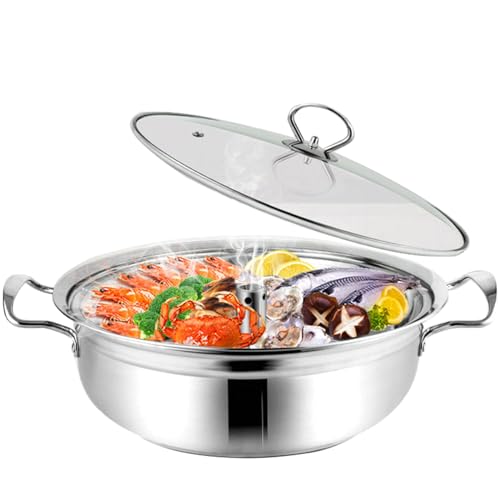 Keramik-Kochtopf, kleine Kupfertöpfe, Mehrzweck-Dampftopf for Langusten, Krabben, Garnelen, 30/32/34 cm – Suppentopf aus Edelstahl Keramik-Kochtopf, kleine Kupfertöpfe, Mehrzweck-Dampftopf for Langusten, Krabben, Garnelen, 30/32/34 cm – Suppentopf aus Edelstahl von JVNALwnkv
